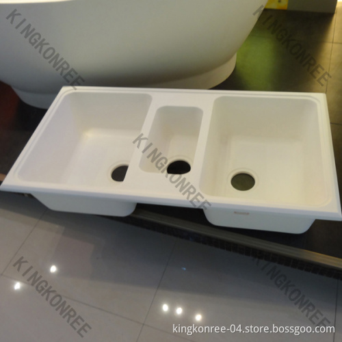 Kkr Customizing Solid Surface Kitchen Sink, Artificial Stone Sink, Double Bowl Aluminum Kitchen Sink, Undermount Sinks